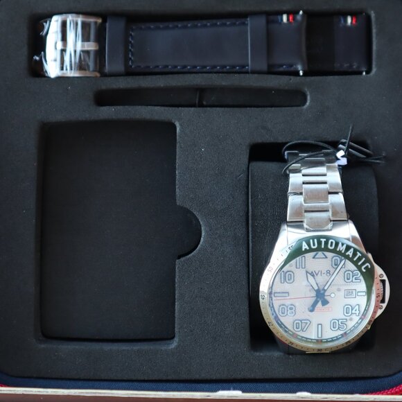 AVI-8 P51 Mustang Jubilee Limited Edition Watch (White Dial/Silver Band) - Picture 2 of 11